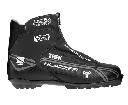 Ботинки лыжные TREK Blazzer Comfort4 NNN ИК черн, лого серый в Иркутске - купить в интернет магазине Икс Мастер