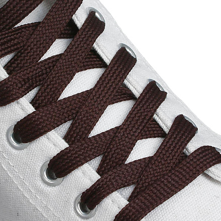 Шнурки для обуви плоские, 7мм, 120см, цвет коричневый в Иркутске - купить в интернет магазине Икс Мастер