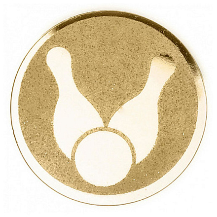 Эмблема Боулинг 25мм металл (золото) в Иркутске - купить в интернет магазине Икс Мастер