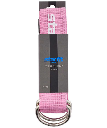 Ремень для йоги STARFIT YB-100 180 см, розовый пастель в Иркутске - купить в интернет магазине Икс Мастер