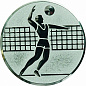 Эмблема Волейбол 25мм металл (серебро) в Иркутске - купить в интернет магазине Икс Мастер